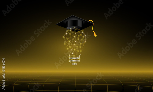 graduation cap on light bulb creative symbol congratulations on graduation idea