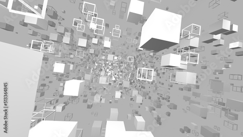 キューブ トンネル VJ ジオメトリック 白黒 [別Verあり]