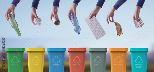 Obraz na plátně Separate waste collection and recycling