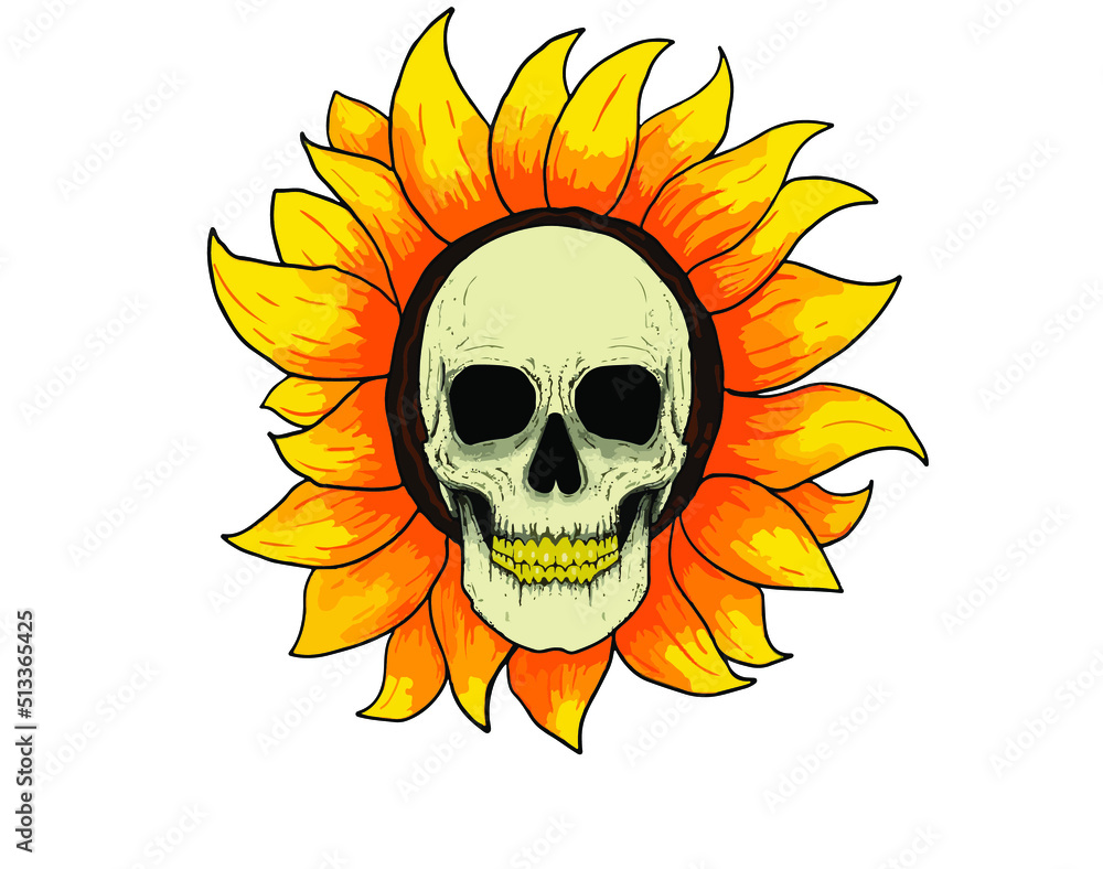 Sunflower with skull Sunflower with skull