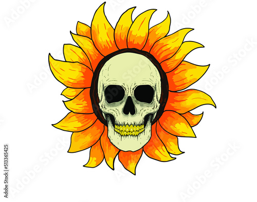 Sunflower with skull 