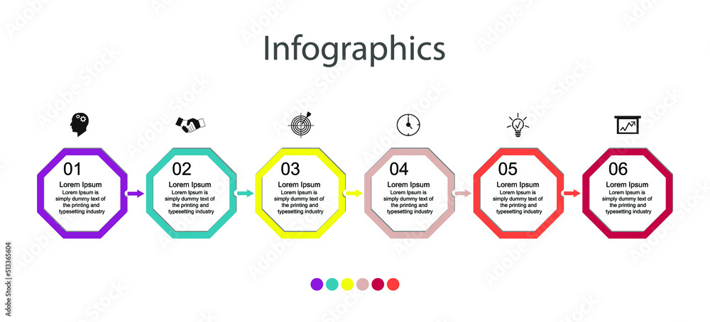 Business data visualization, infographics. Scheme of the process of ...