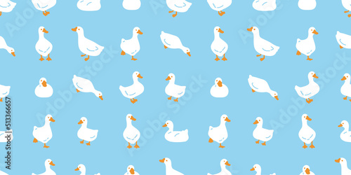 duck seamless pattern goose bird rubber duck shower bathroom swimming pool bird chicken vector cartoon pet scarf isolated animal tile wallpaper repeat background doodle illustration design