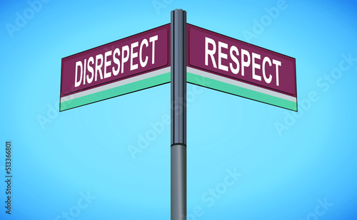 Crossroads of Human Connection: Disrespect and Respect as Diverging Paths, Symbolizing the Choice Between Division and Unity in the Journey of Empathy and Understanding