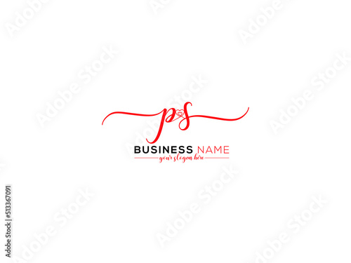 Creative PS Logo Icon, Signature Ps sp Logo and Love Heart Letter Icon Design For You