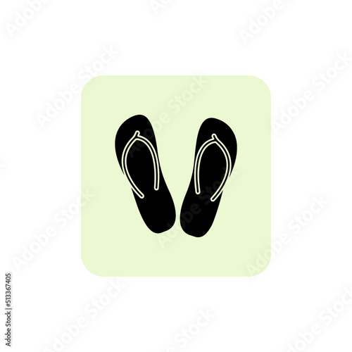 Flip flops - summer slippers, isolated vector illustration.