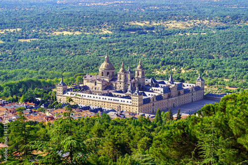Panoramic view of the impressive monastery of El Escorial, a world heritage site. photo