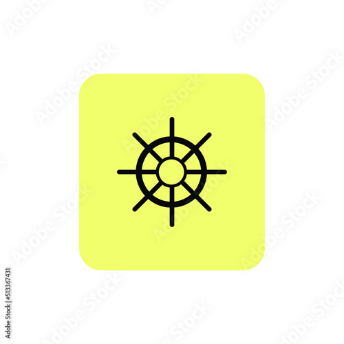 Ship wheel vector icon. Ship's steering wheel simple design.