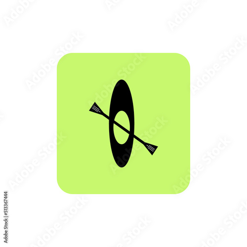 Paddle boat top view vector icon