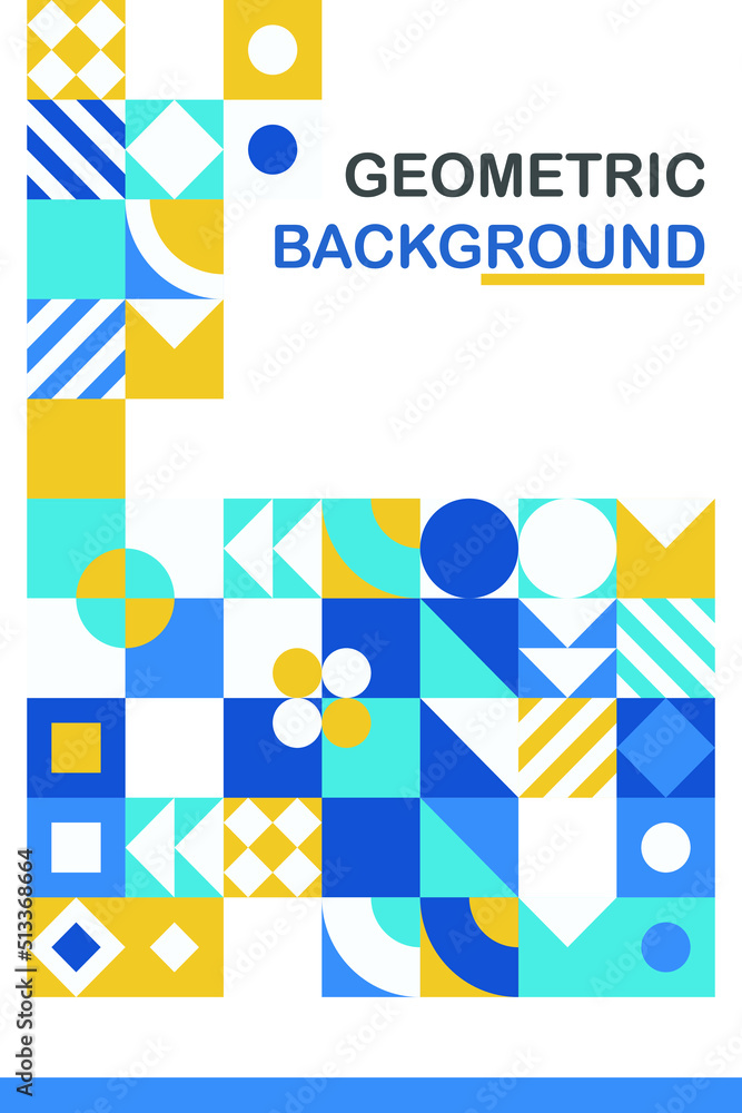 flat design with geometric concept background free