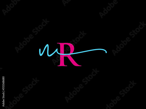 Simple NR Signature Letter Logo, Signature Nr rn Logo Icon Vector Art Image Design For All Kind Of Use photo