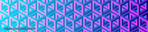 Seamless vector 3D pattern with cubes. Optical illusions. Gradient color. Template for fabric or wrapping. Psychedelic geometric background for cards. Op Art. Surreal modern wallpapers. 3D Tiles.