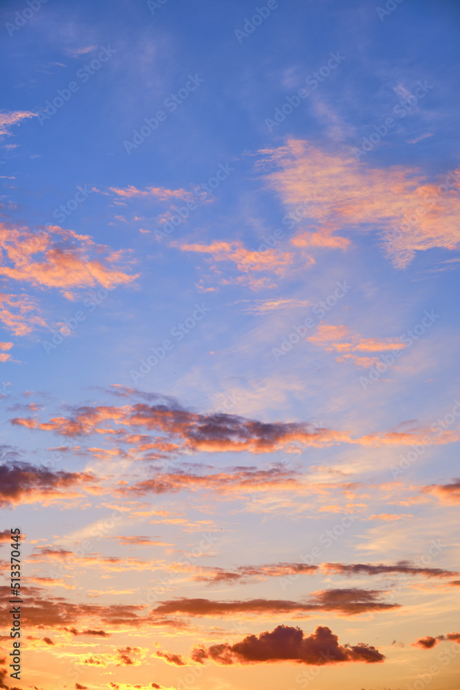 Fototapeta premium stock photo of spectacular sunset clouds at evening