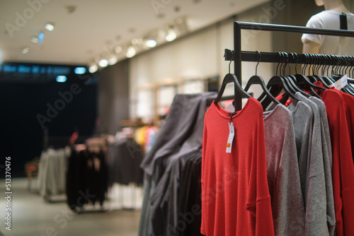 stock photo of clothes fashion shop with blurred background