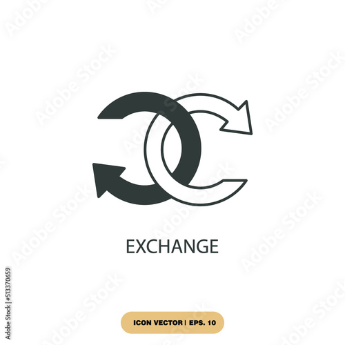 exchange icons  symbol vector elements for infographic web