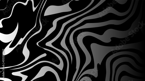 Optical wave. Dynamic distorted wave. Marble abstract background. Distorted black lines. Watercolor patterns. Vector illustration.