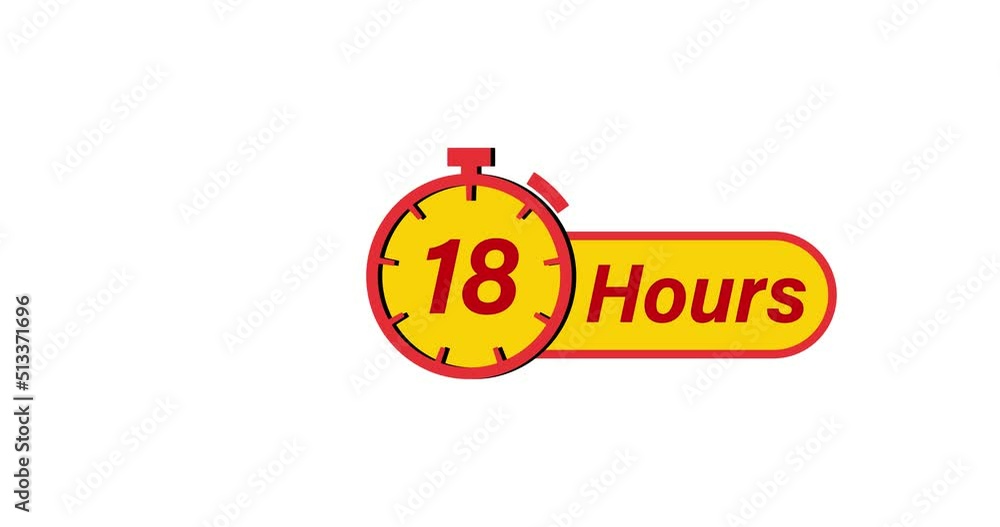 18 Hours timers Clocks, Timer 18 Hour icon, countdown icon. Time ...