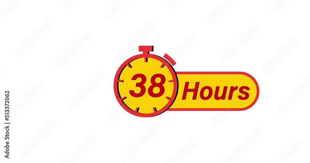 38 Hours timers Clocks, Timer 38 Hour icon, countdown icon. Time measure. The chronometer icon is isolated on white background 38 Hours timers Clocks, Timer 38 Hour icon, countdown icon. Time measure. The chronometer icon is isolated on white background