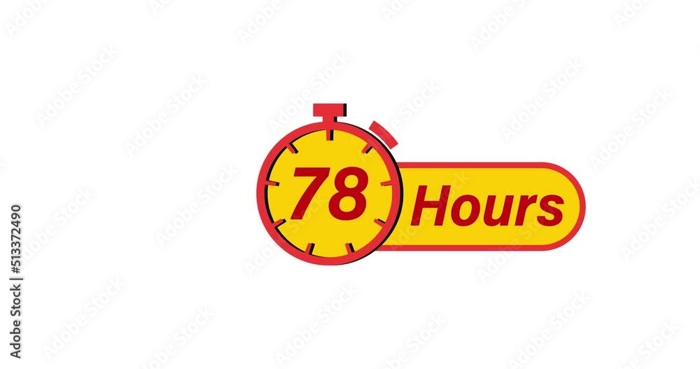 78 Hours timers Clocks, Timer 78 Hour icon, countdown icon. Time measure. The chronometer icon is isolated on white background 78 Hours timers Clocks, Timer 78 Hour icon, countdown icon. Time measure. The chronometer icon is isolated on white background