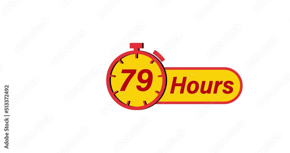79 Hours timers Clocks, Timer 79 Hour icon, countdown icon. Time measure. The chronometer icon is isolated on white background 79 Hours timers Clocks, Timer 79 Hour icon, countdown icon. Time measure. The chronometer icon is isolated on white background