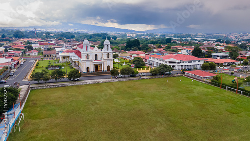 Beautiful aerial view of the Santo Domingo Church in Heredia Costa Rica
