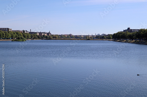 View of Copenhagen and one of its lakes