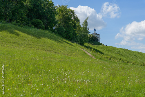 Russian landscape near Izborsk fortress. Pskov Oblast, Russia photo