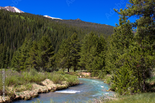 The Snake River flows through White River National Forest in Colorado
