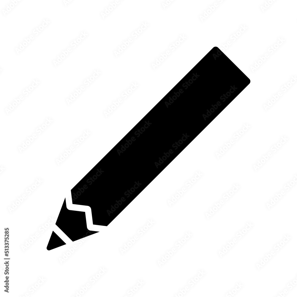 Pencil icon. Black silhouette. Front side view. Vector simple flat graphic illustration. Isolated object on a white background. Isolate. Pencil icon. Black silhouette. Front side view. Vector simple flat graphic illustration. Isolated object on a white background. Isolate.