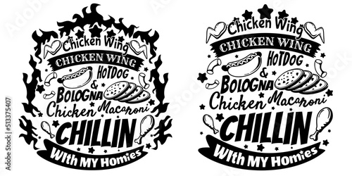 Chicken Wing Hotdog and Bologna Chicken Macaroni Chillin With My Homies