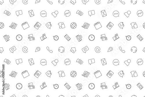 Vector contact us pattern. Contact us seamless background