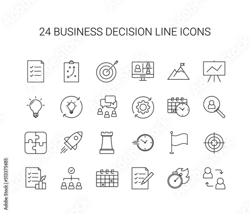 Line icon set. Business decision pack. Vector Illustration