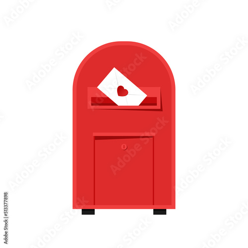 Love letter vector. Mailbox vector. mailbox on white background. Love letter in mailbox.