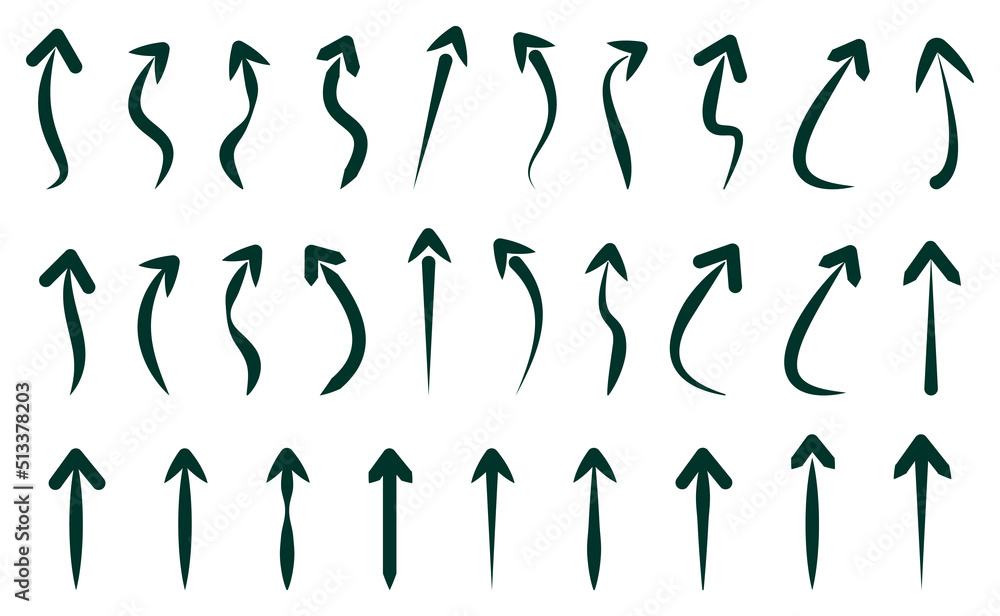 Collection of useful arrow line assets. arrow varies