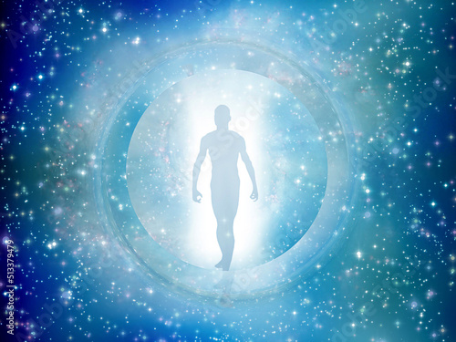 Obraz na plátne Man comes through star gate