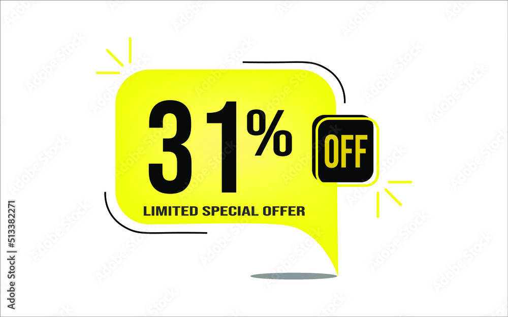 31% off a yellow balloon with black numbers 31% off a yellow balloon with black numbers