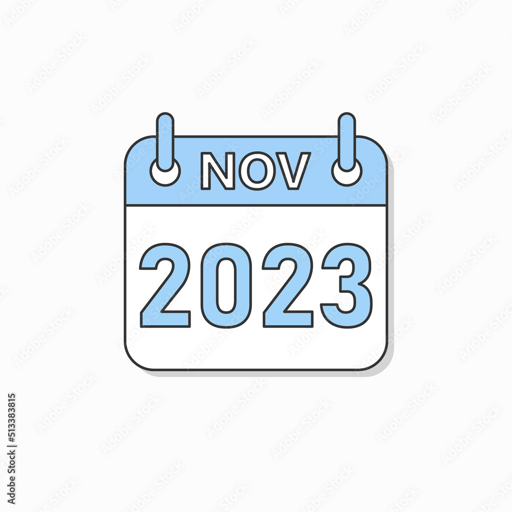 November 2023 Calendar Thin Line Icon Minimal style November 2023 November 2023 Calendar Thin Line Icon Minimal style November 2023