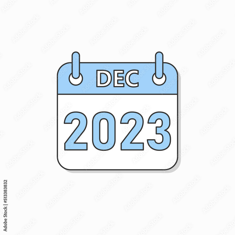 December 2023 Calendar Thin Line Icon Minimal style. December 2023 Business Calendar Planner Flat Vector Icon. Vector Illustration December 2023 Calendar Thin Line Icon Minimal style. December 2023 Business Calendar Planner Flat Vector Icon. Vector Illustration