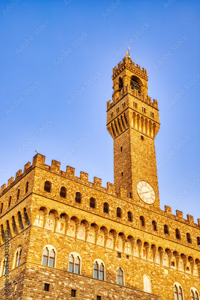 Palazzo Vecchio in Florence at Sunset
