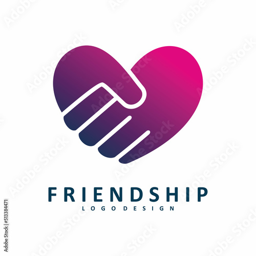 love handshake friendship partnership logo design