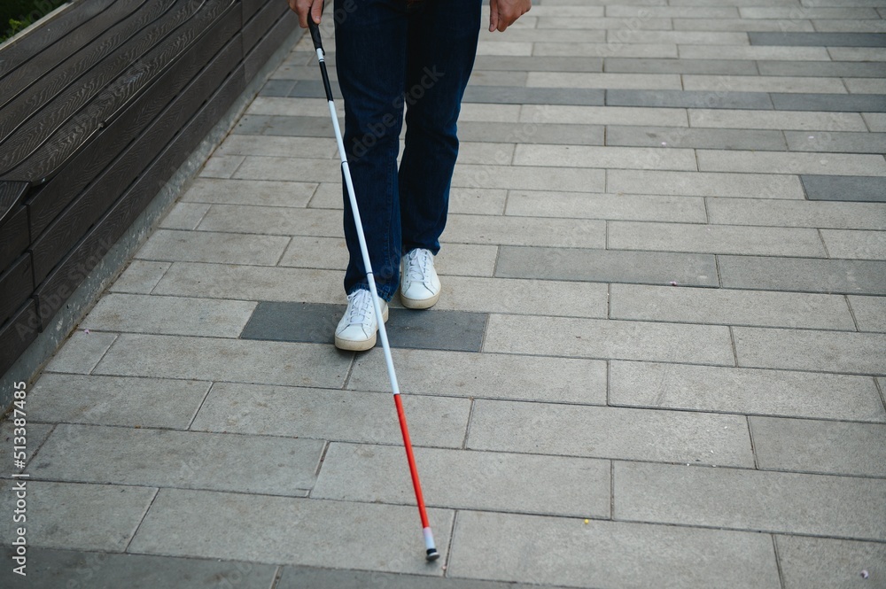 Blind Man. People With Disability, Handicapped Person And Everyday Life 