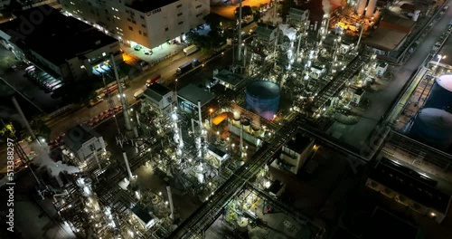 Wallpaper Mural Drone fly over Hong Kong industrial factory in Hong Kong city at night Torontodigital.ca