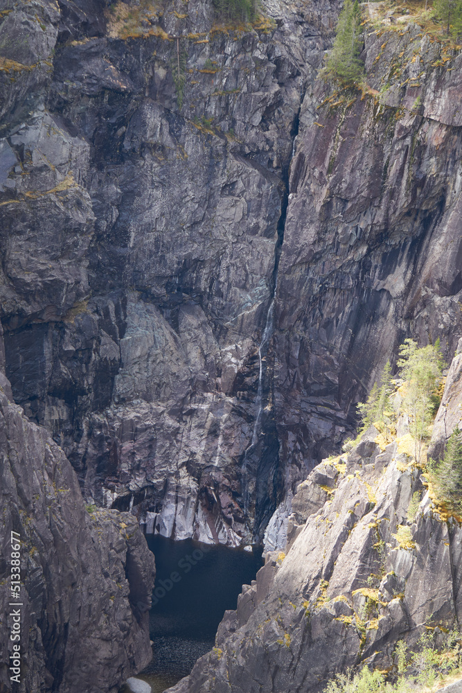 Obraz premium Rjukanfossen waterfall in Norway seen from above