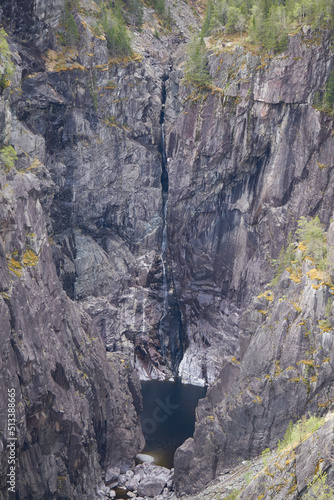 Rjukanfossen waterfall in Norway seen from above photo