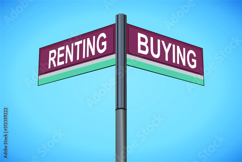 Standing at the Crossroads of Renting and Buying: A Metaphorical Journey Through Financial Freedom, Where Each Path Reflects Lifestyle Choices, Long-Term Vision.