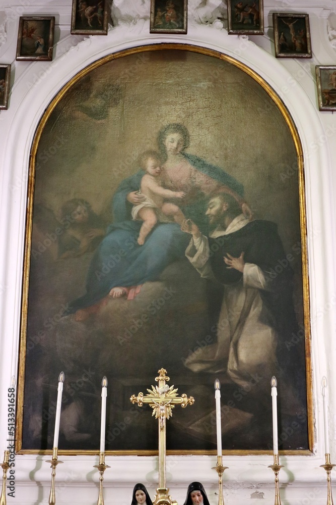Ischia - Dipinto della Madonna del Rosario nella Chiesa dello Spirito Santo