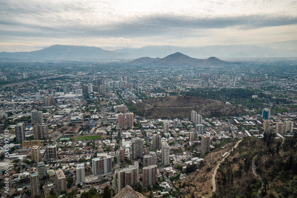 View of the city of Santiago de Chile from Mount San Cristobal View of the city of Santiago de Chile from Mount San Cristobal