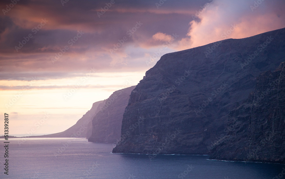 amazing sunset over Los Gigantes  Tenerife