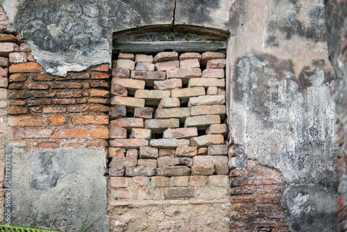 The texture of a red brick wall of an old king's palace