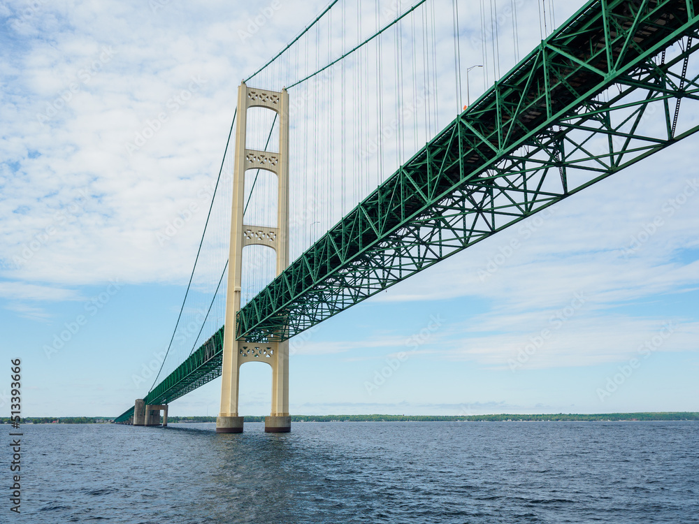 Mackinac Bridge connects the Lower and Upper peninsulas of the Michigan State